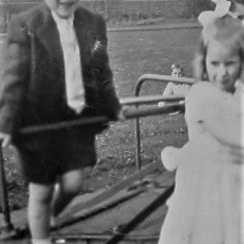 Peter Mcnaughton Respondent And His Sister Christine At Larbert, 1950