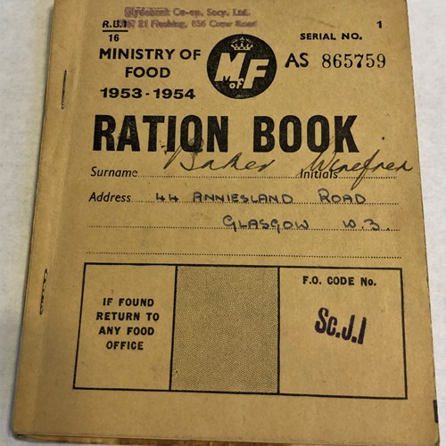 Ration Book Of Winifred Margaet Baker Davidson